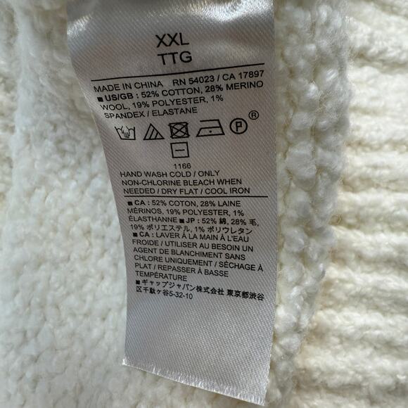 Women's Banana Republic Cream Pullover Nubby Long Sleeve Sweater Size‎ XXL NEW - Picture 5 of 7